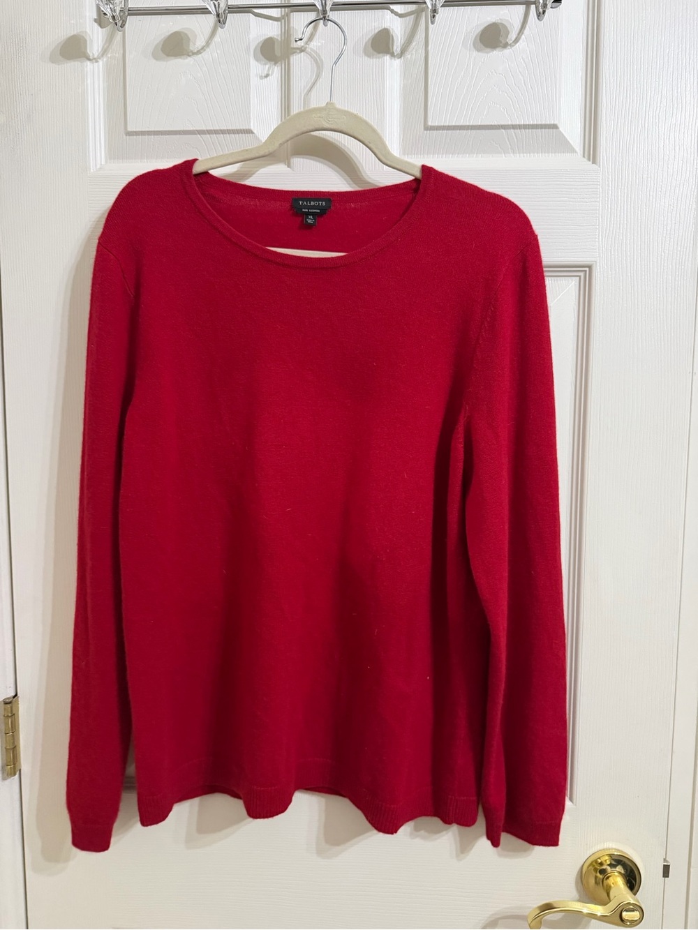 Talbots 100% Cashmere Pure Cashmere Red Long Sleeve Sweater Holidays Christmas - Picture 9 of 9